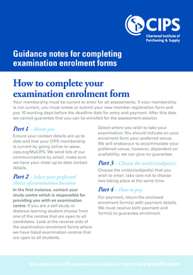 CIPS Examination Enrolment Form