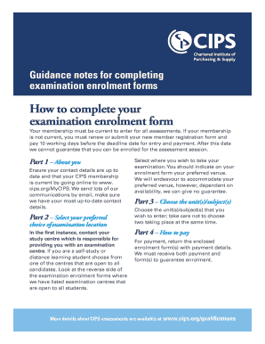 CIPS Examination Enrolment Form