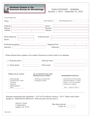 ASM Membership Renewal Form
