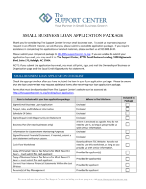 Small Business Loan Application Package