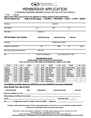NADONA Membership Application