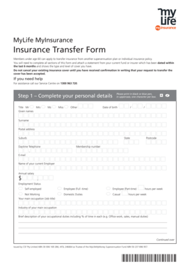 MyLife MyInsurance Transfer Form