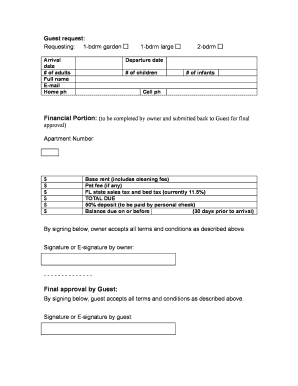 Vacation Rental Application Agreement