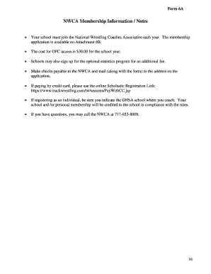 NWCA Membership Application