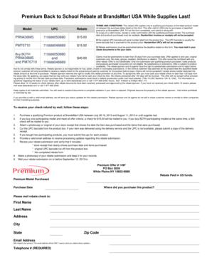 Premium Back to School Rebate Form