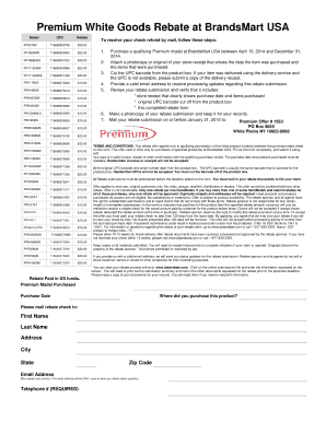 Premium White Goods Rebate Form