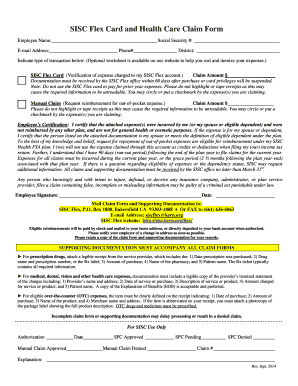 SISC Flex Card and Health Care Claim Form