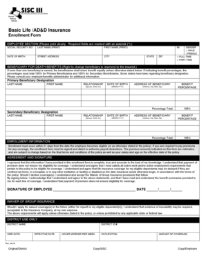 Basic Life/AD&D Insurance Enrollment Form