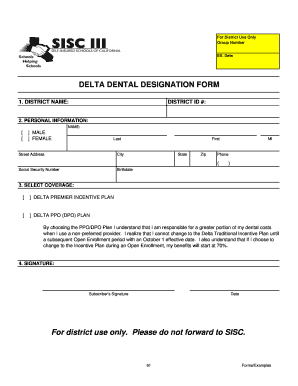 Delta Dental Designation Form