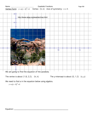 Quadratic Functions Worksheet