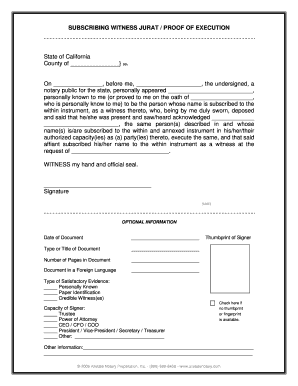 California Subscribing Witness Jurat