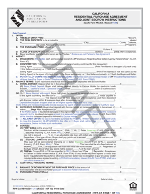 California Residential Purchase Agreement
