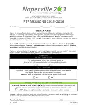 Student Information Permission Form