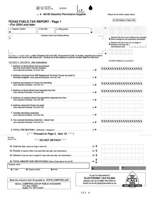 Texas Fuels Tax Report