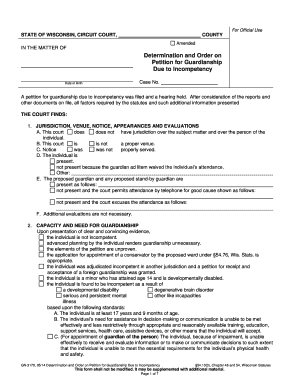 Guardianship Determination Order