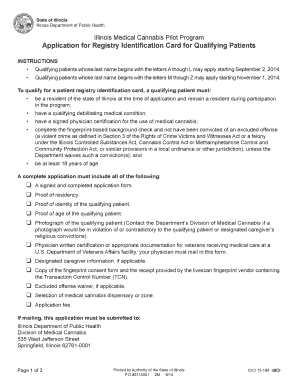 Illinois Medical Cannabis Registry Identification Card Application