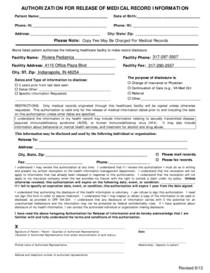 Authorization for Release of Medical Records