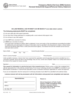 Illinois EMS License Renewal Form