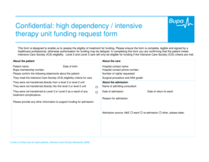 High Dependency Unit Intensive Therapy Funding Request Form