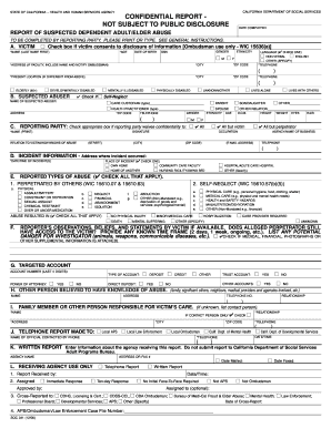 California Elder Abuse Report Form