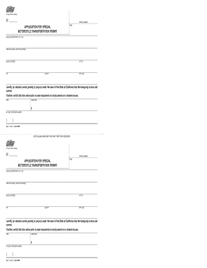 California Special Make Motorcycle Transportation Permit