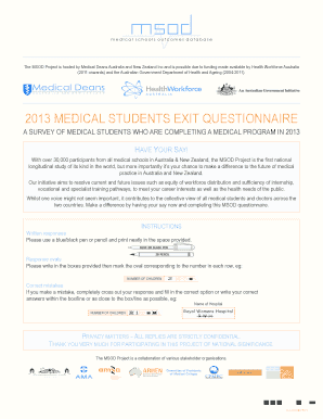 2013 Medical Students Exit Questionnaire
