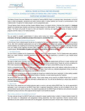 Medical Schools Outcomes Database Participant Consent Form