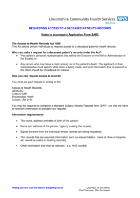 Deceased Patient Health Records Request Form