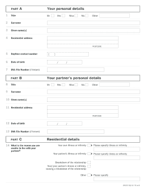 Statement of Relationship - Illness Separated Couple