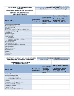 Form 5A Services Provided