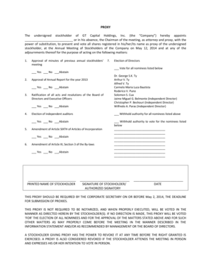 2014 Proxy Form - GT Capital Holdings, Inc