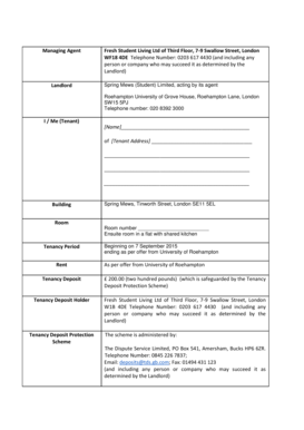 Student Tenancy Agreement