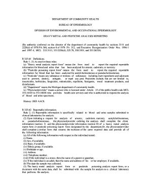 Michigan Heavy Metal and Pesticide Analysis Report