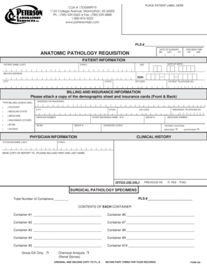 Anatomic Pathology Requisition Form