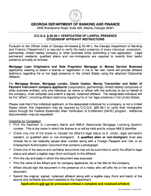 Georgia Citizenship Affidavit