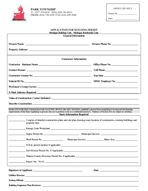 Michigan Building Permit Application