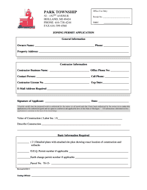 Michigan Zoning Permit Application