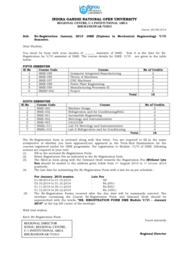 IGNOU DME Re-Registration Form