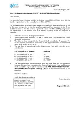 M.Sc. DFSM Re-Registration Form