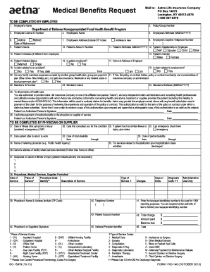 Aetna Medical Benefits Claim Form