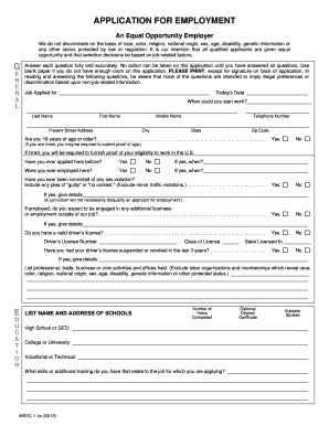 Employment Application Form