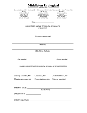 Request for Release of Medical Records