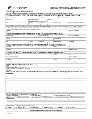 Special Authorization Request Form