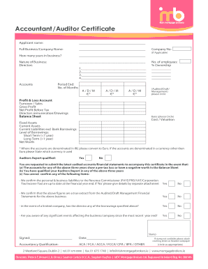 Accountant Auditor Certificate
