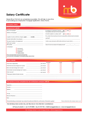 Salary Certificate for Mortgage Application