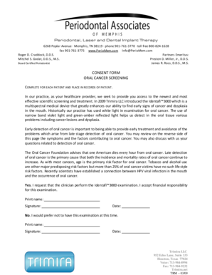 Oral Cancer Screening Consent Form