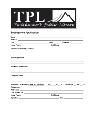 Employment Application Form