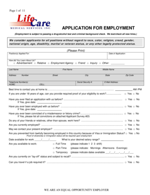 Application for Employment