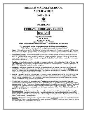Middle Magnet School Application