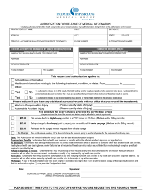 Authorization for Release of Medical Information